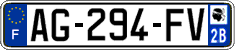 French license plate, SIV (ordinary)