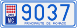 License plate of Monaco, Cars