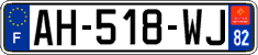 French license plate, SIV (ordinary)
