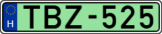 license plates of Hungary, Electric vehicles (1990)