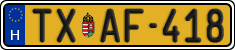 license plates of Hungary, Taxi (2022)