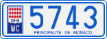 License plate of Monaco, Cars