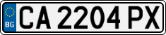 License plate of Bulgaria, Cars