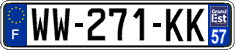 French license plate, SIV (temporary)