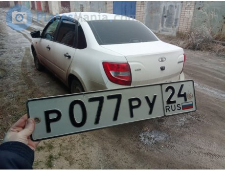 р077ру24, License plate without vehicle