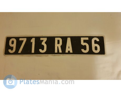 9713 RA 56, License plate without vehicle