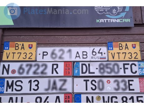 BA VT732, License plate without vehicle