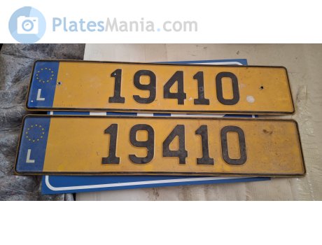 19410, License plate without vehicle