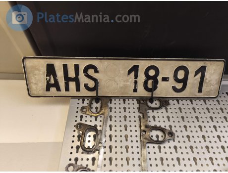 AHS 18-91, License plate without vehicle