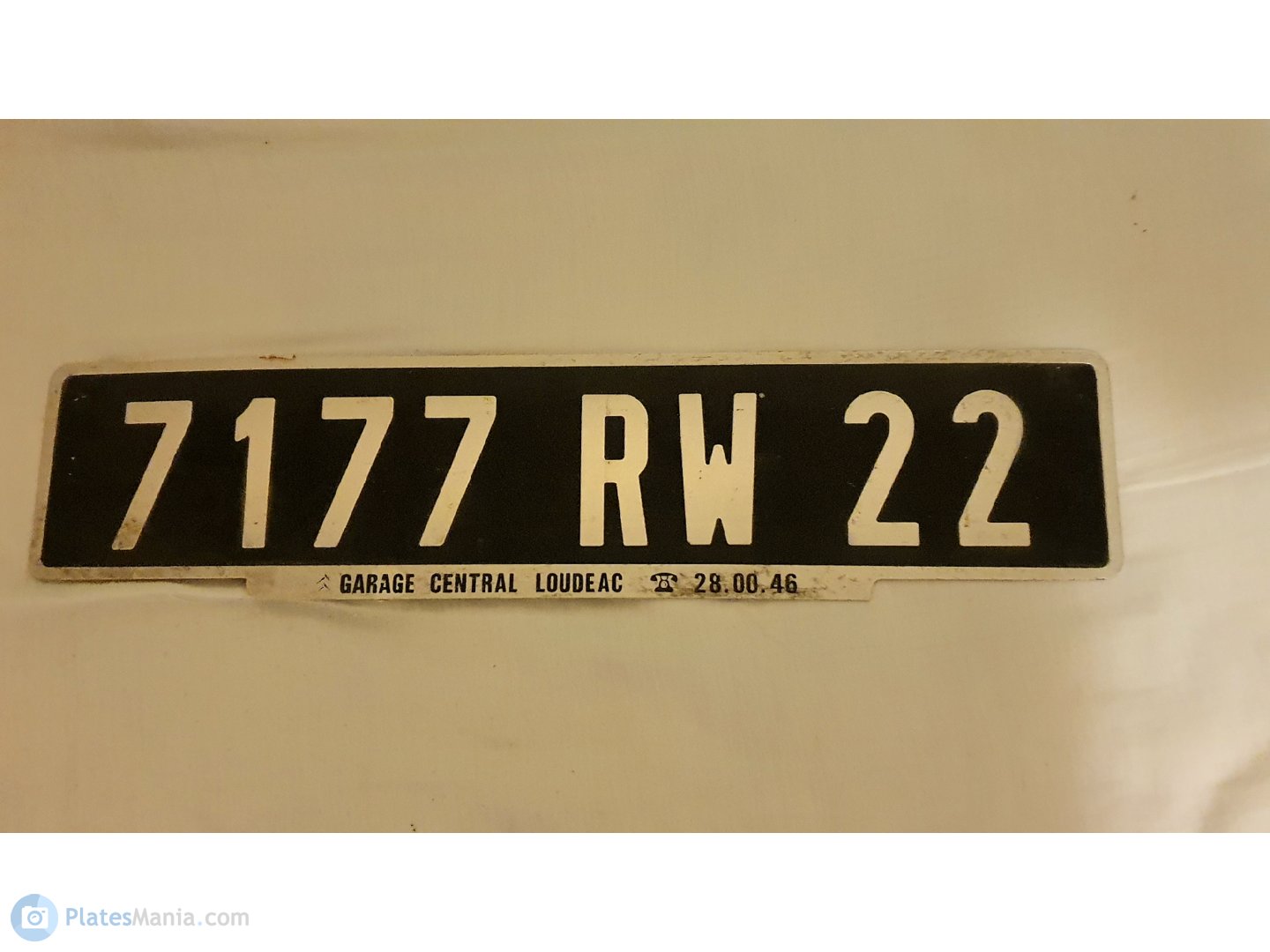 7177 RW 22, License plate without vehicle 