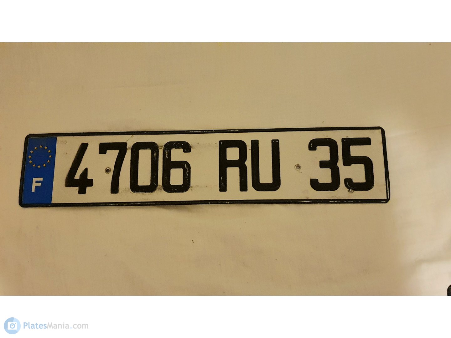 4706 RU 35, License plate without vehicle 