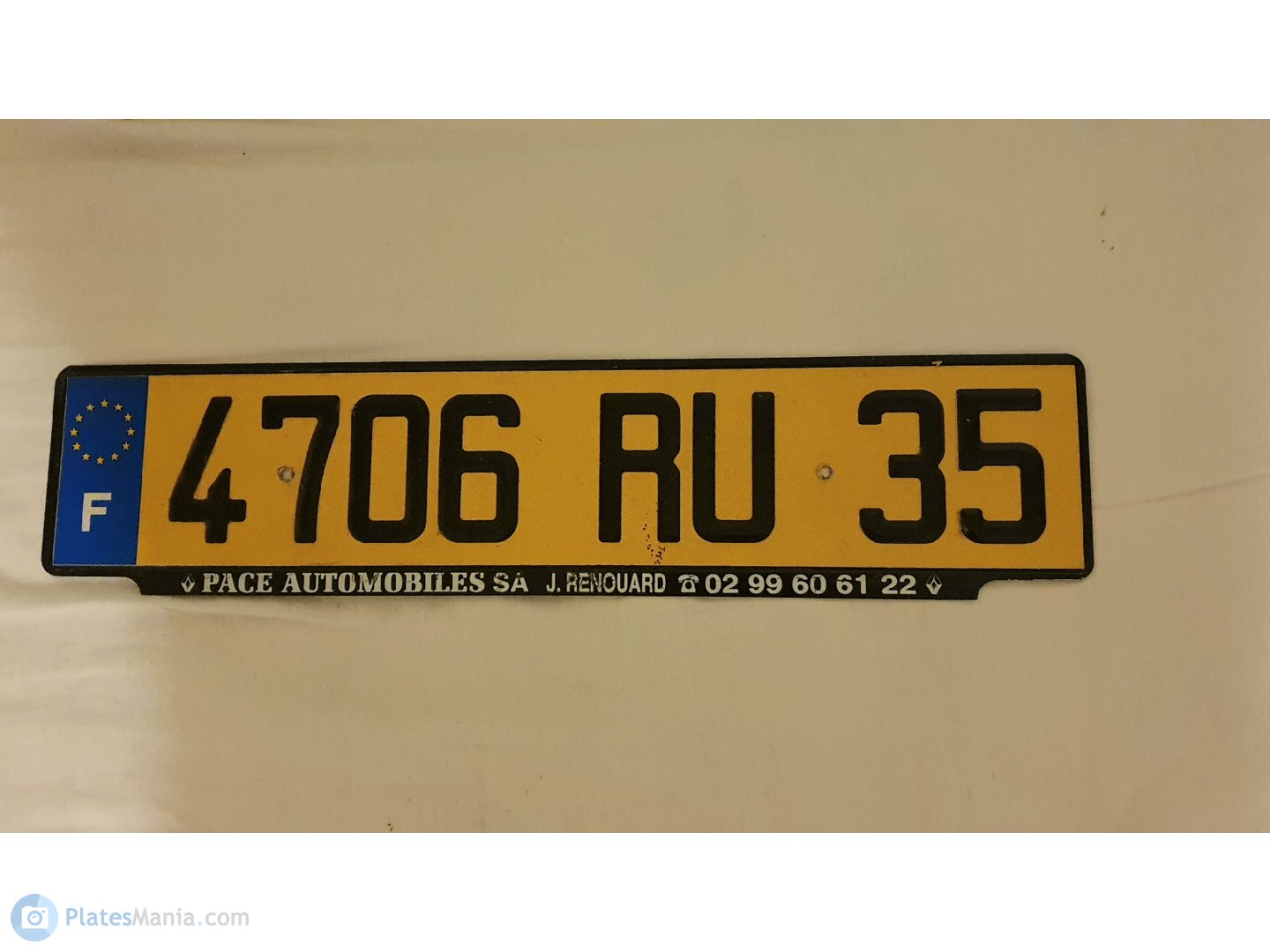 4706 RU 35, License plate without vehicle 
