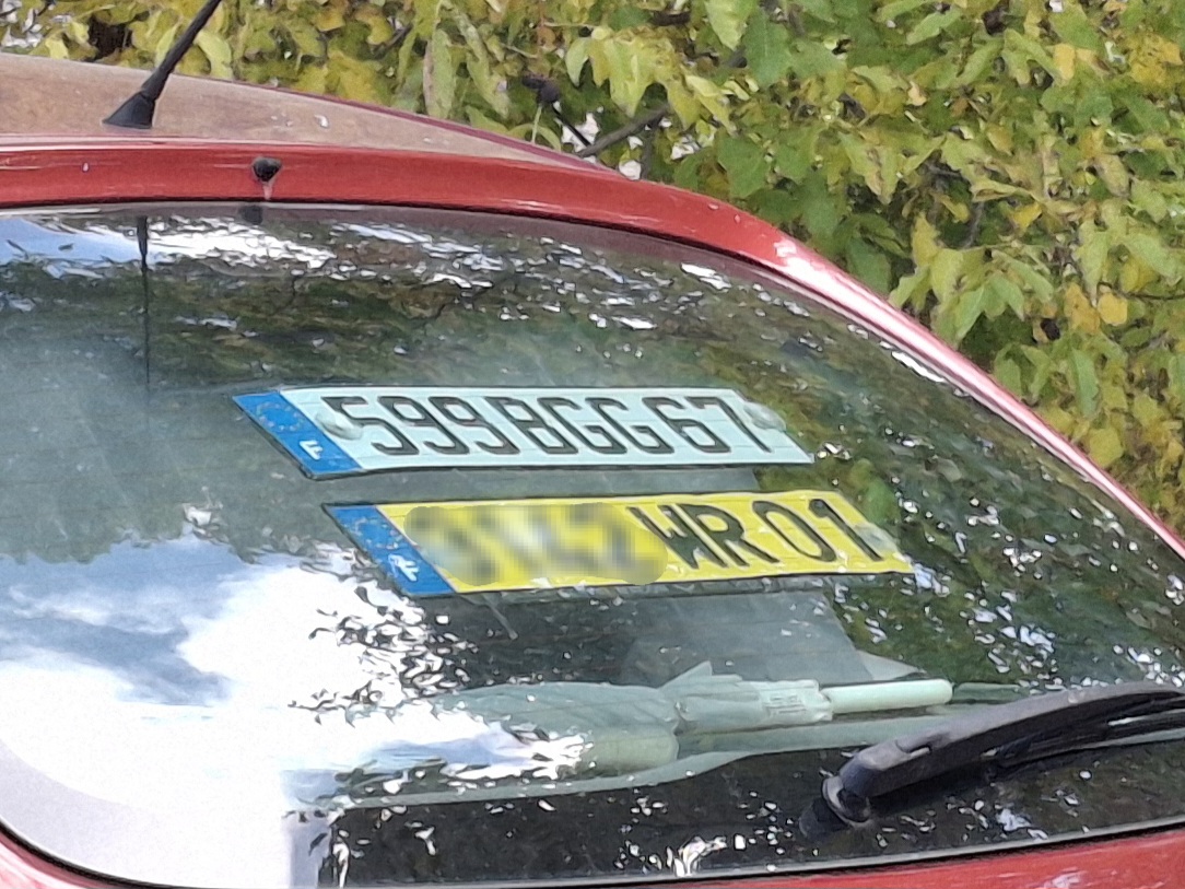 599 BGG 67, License plate without vehicle 