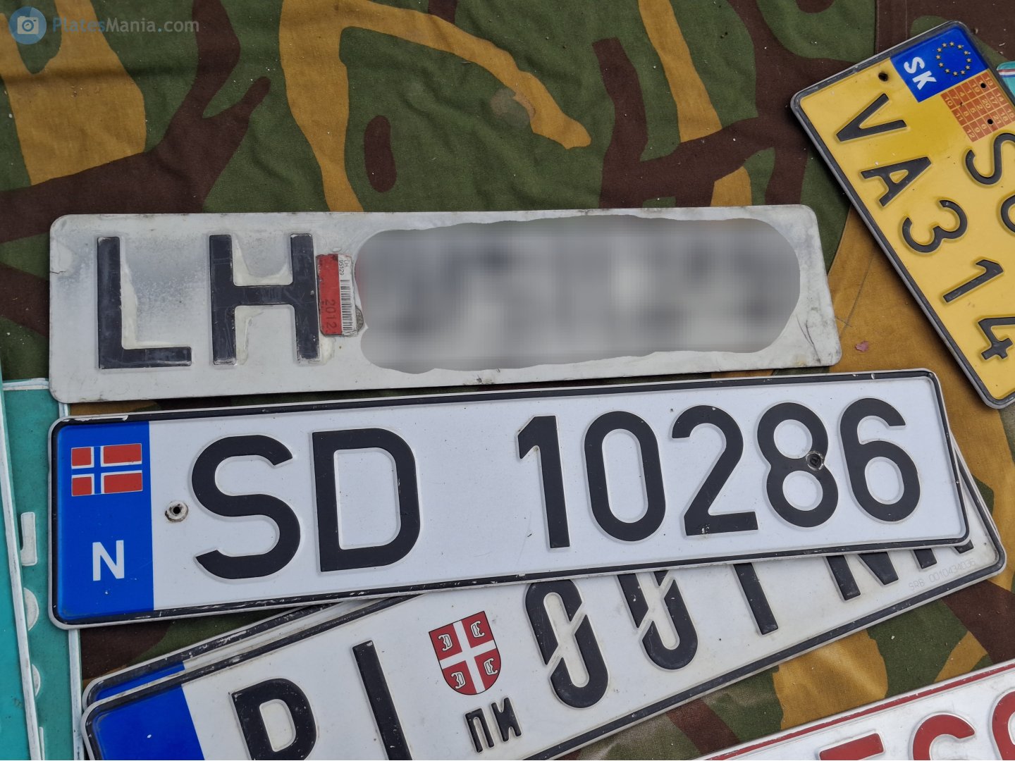 SD 10286, License plate without vehicle 