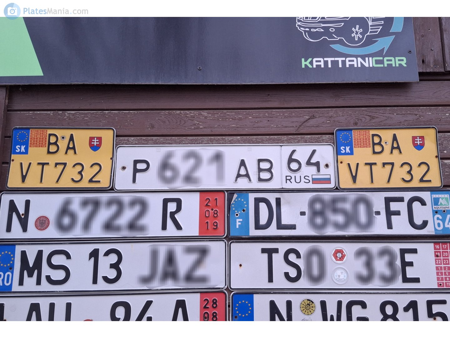 BA VT732, License plate without vehicle 