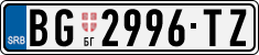 License plate of Serbia, Cars