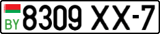 License plate Belarus, Cars (2004)