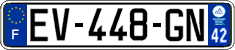 French license plate, SIV (ordinary)