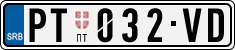 License plate of Serbia, Cars