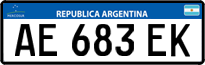 License plate of Argentina, Cars (Mercosur, AB 123 CD)
