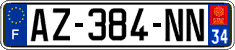 French license plate, SIV (ordinary)