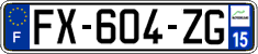 French license plate, SIV (ordinary)