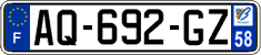 French license plate, SIV (ordinary)