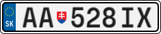 License plate of Slovakia, Cars