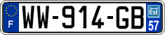 French license plate, SIV (temporary)