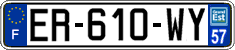 French license plate, SIV (ordinary)