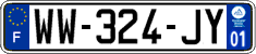 French license plate, SIV (temporary)