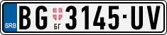 License plate of Serbia, Cars