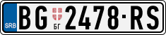 License plate of Serbia, Cars