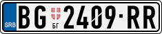 License plate of Serbia, Cars