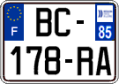 French license plate, SIV (ordinary)