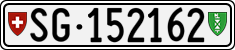 License plate of Switzerland, Cars