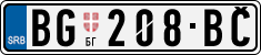 License plate of Serbia, Cars