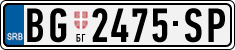 License plate of Serbia, Cars