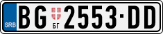 License plate of Serbia, Cars