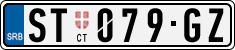 License plate of Serbia, Cars