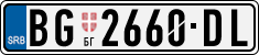 License plate of Serbia, Cars