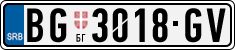 License plate of Serbia, Cars