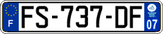 French license plate, SIV (ordinary)