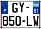 French license plate, SIV (ordinary)