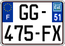 French license plate, SIV (ordinary)