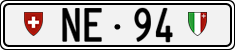 License plate of Switzerland, Cars