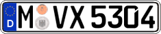 German license plate, Regular plates
