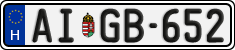 license plates of Hungary, Regular plates (2022)