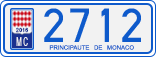 License plate of Monaco, Cars