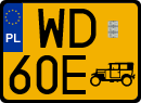 License plates of Poland, Oldtimers